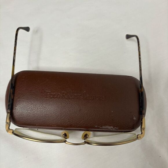 Vintage POLO CLASSIC 247 By Ralph Lauren Bronze Metal Tortoise Ears Leather Case main image 9